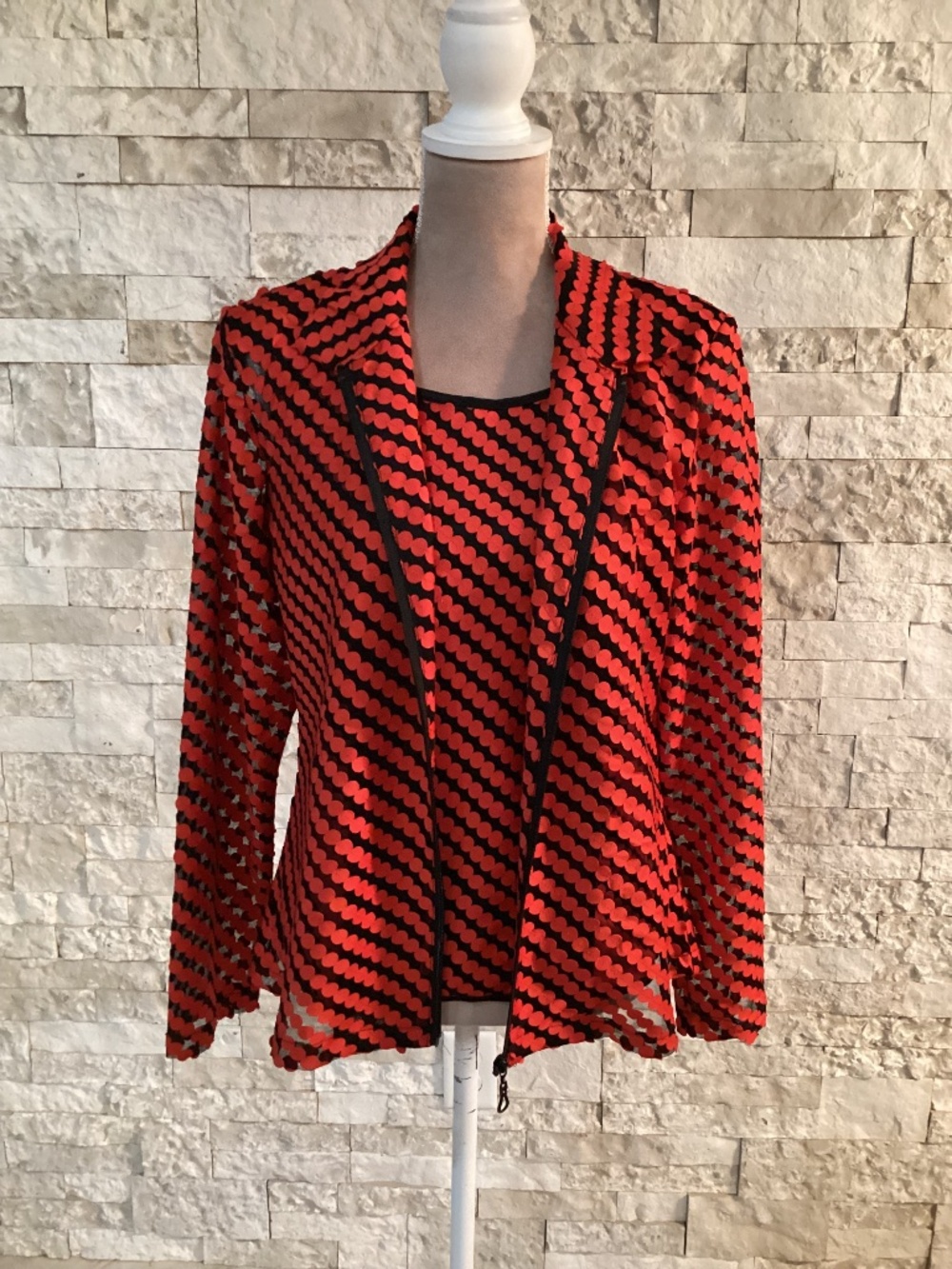 Vintage Damee Inc. Two-Piece Mesh Lightweight Jacket Set
